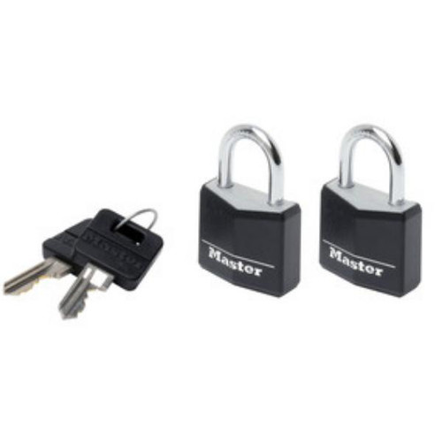 Master Lock Padlock, Aluminium/Steel, Black, 5mm Shackle, 30mm Body, 18mm Length
