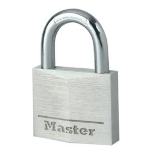 Master Lock Padlock, Aluminium Body, Steel Shackle, 6mm, 21mm, Silver, 40mm