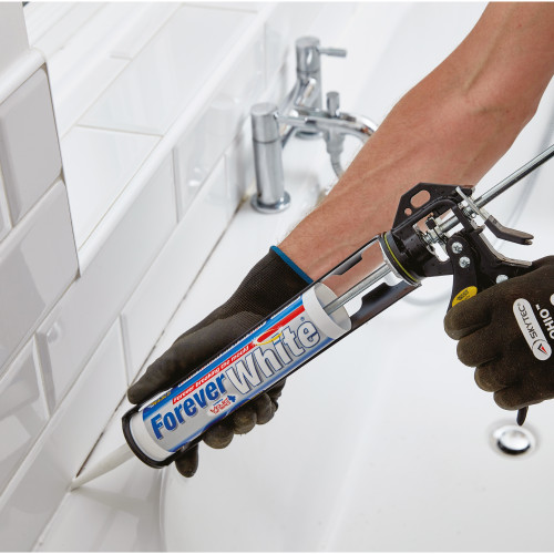 Everbuild Forever Silicone Sealant, White, 295ml