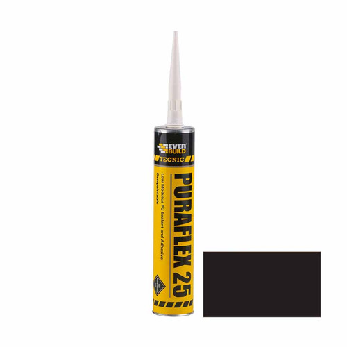Everbuild K25 PuraFlex 25 Low Modulus PU Sealant, Black, 300 ML