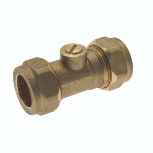 15mm Compression Brass Isolating Valve
