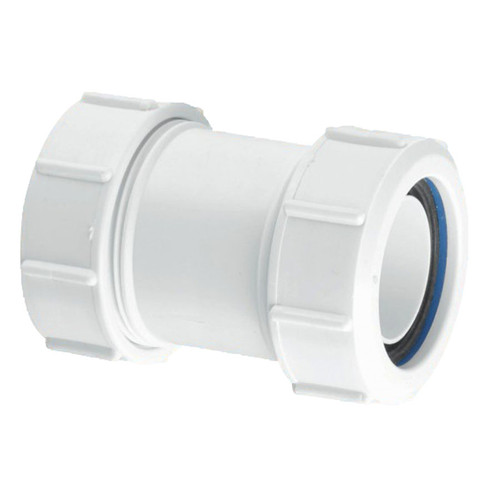 Mcalpine Multifit Straight Connector, 32mm, White