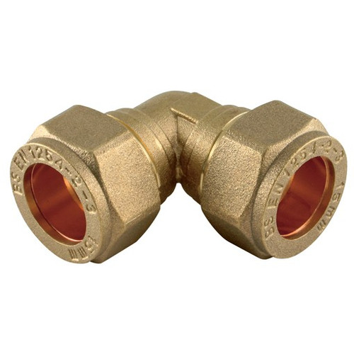 Compression Elbow, 15mm, Brass