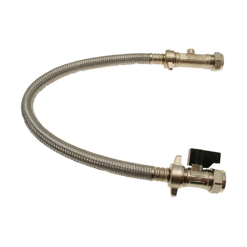 1/2 Straight Pattern Filling Loop, Chrome Plated, Braided Hose