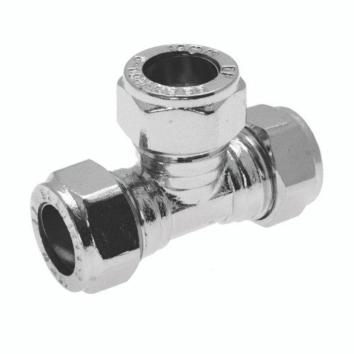 15mm Chrome Compression Equal Tee