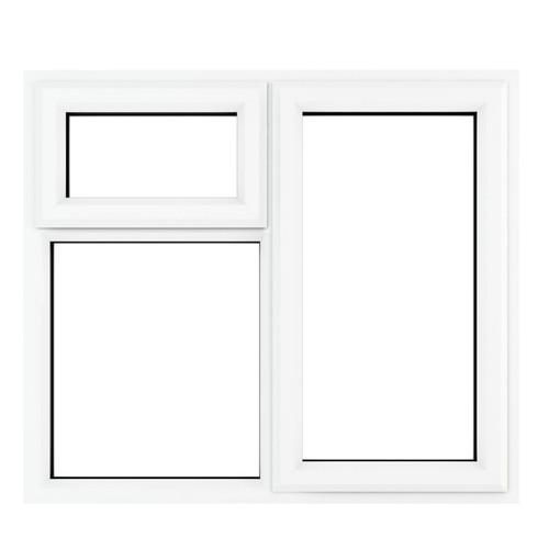 Crystal White uPVC Casement Window Right Hand Side Opening & Top Opening 1190mm x 1115mm
