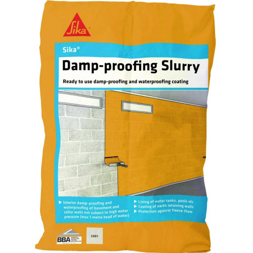 Sika Damp Proofing Slurry, Grey, 25kg Bag