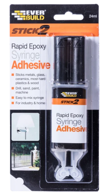 Everbuild Stick2 Rapid Epoxy Syringe Adhesive, 24ml