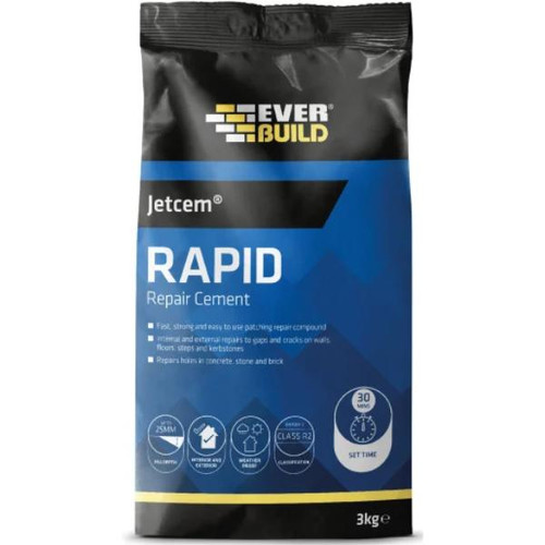 Everbuild Jetcem Rapid Set Repair Cement, Grey, 3Kg