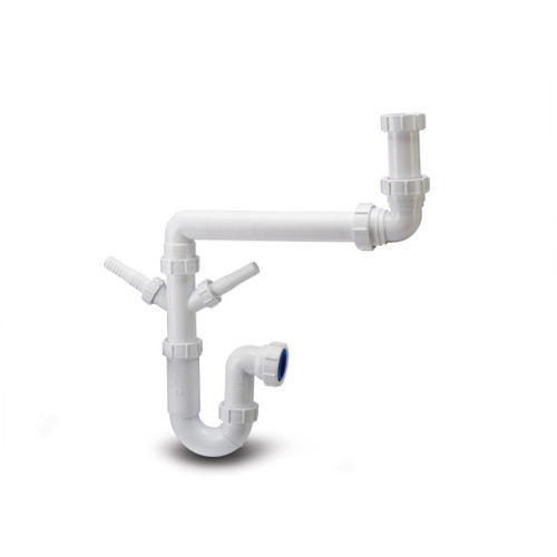 Polypipe One Bowl Undersink Waste Kit Double Hose Connection