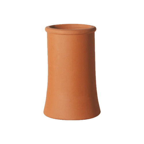 Terracotta Chimney Pot, Plain Roll Top, Red, 300mm