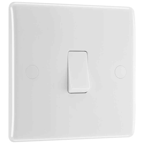 BG Electrical 2 Way Light Switch 812-01, 20A, 30 Year Warranty, 250V, White, 86x86mm