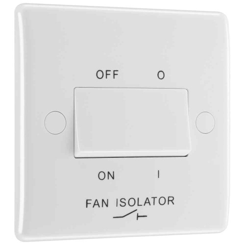 Bg Electrical Nexus Fan Isolator, 3 Pole, 250v, 10a, White, 22.3mm x 86mm