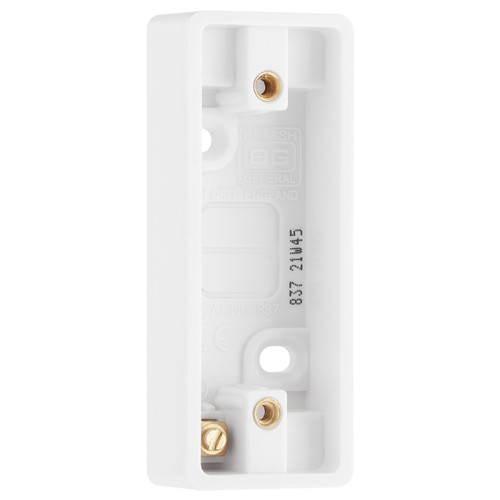 Luceco Surface Box, 800 Series, 1 Gang, Thermoset Urea, White, 19x33x87mm