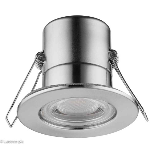 Luceco LED Downlight, Integrated 5W 220-240V, Dimmable, Brushed Steel, 113mm diameter