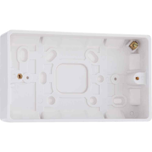 Luceco Surface Box 800 Series, 2 Gang, Thermoset Urea, White, 32mm x 146mm x 86mm