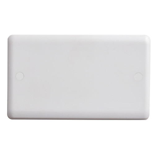 Vimark Curve Vc1201, 2 Gang Blank Plate, White