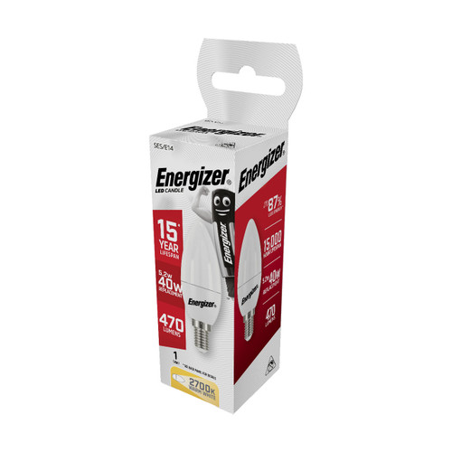 Energizer S8851 5.2w Led Candle, 470lm, Opal, E14, Warm White