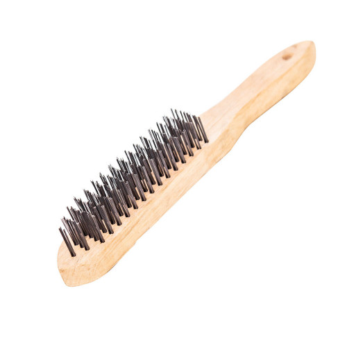 Faithfull Heavy-Duty Scratch Brush, Steel Bristles, Wood Handle, 319mm Bristle Length