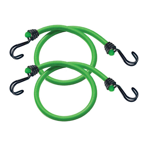 Masterlock Bungee Cord, 800mm, Green, Twin Wire, 2 Piece