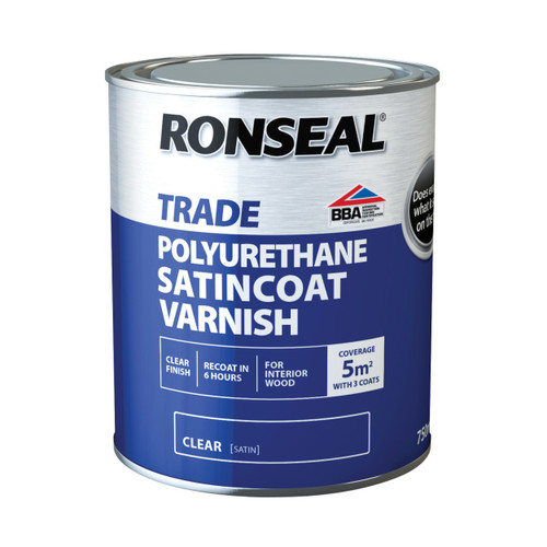 Ronseal Trade Varnish, Clear Satin, 750ml