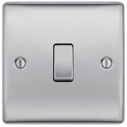 BG Electrical 1 Gang Intermediate Switch Brushed Steel
