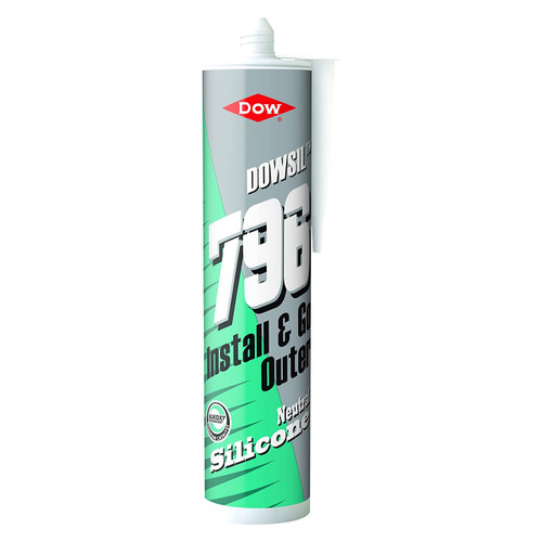 Dow DC 796 PVCU Wood & Aluminium Silicone Sealant, 310 ML, Black