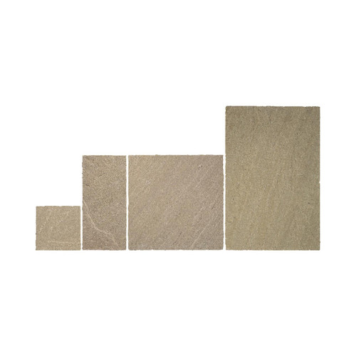 Global Stone Premium Sandstone Paving, York Green, different Sizes, UKCA Approved, Project pack