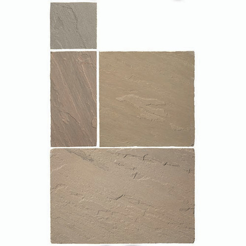 Global Stone Premium Sandstone Paving, Country Green, Various Sizes, UKCA Approved, Project pack