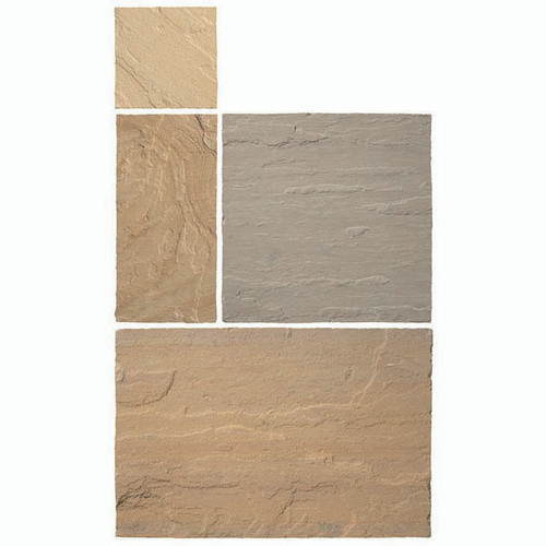 Global Stone Premium Sandstone Paving, Country Buff, Various Sizes, UKCA Approved, Project pack