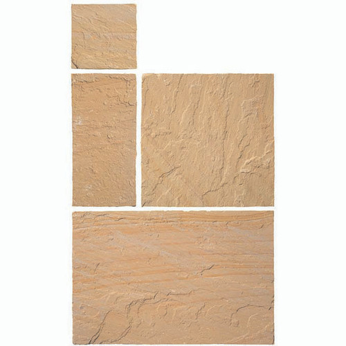 Global Stone Premium Sandstone Paving, Buff Brown, UKCA Approved, 22mm