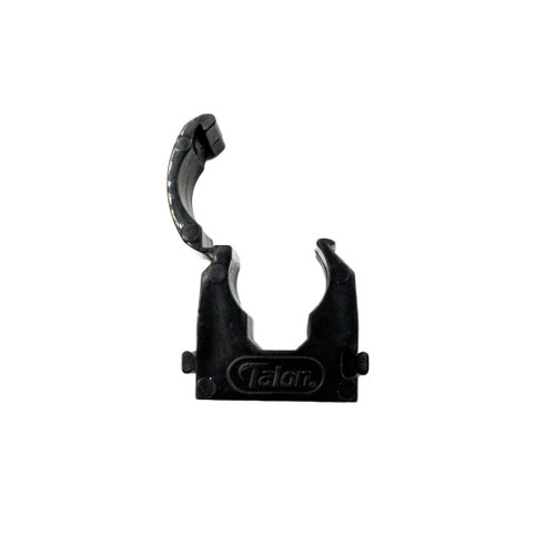 Talon Single Hinged Pipe Clips, 22mm, Pack Of 20, Black