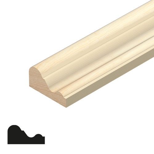 Pine Decorative Panel Mould, 28mm x 15mm x 2.4m