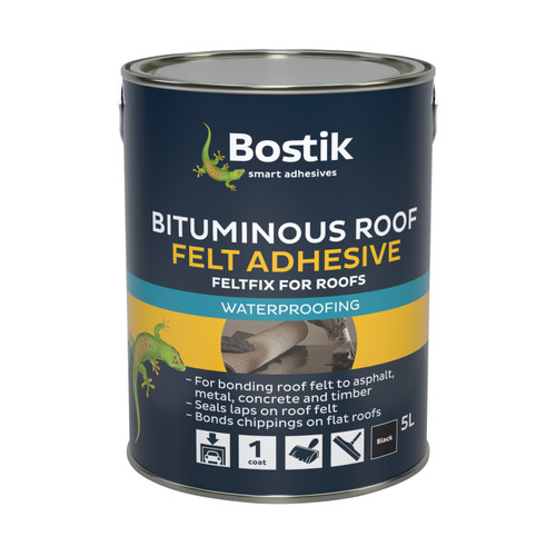 Bostik Bituminous Roof Felt Adhesive, Black, 5 L