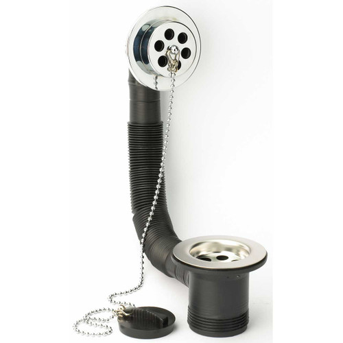 Embrass 1 1/2 Plastic Bath Combined Waste & Overflow Poly Black