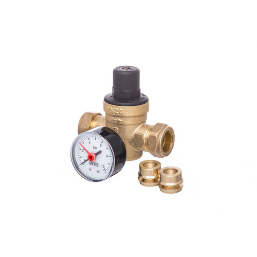 Altecnic Eres Pressure Reducing Valve, 15mm x 22mm With Gauge