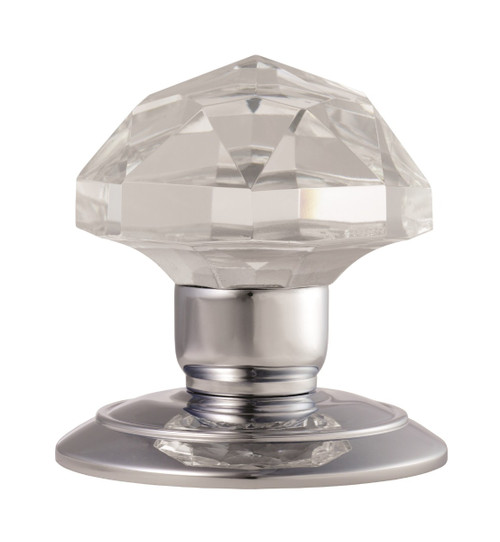 Glass Mortice Knob, Chrome Plated