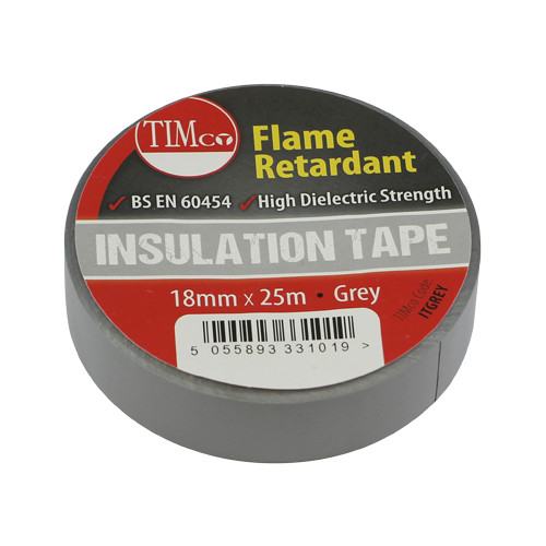PVC Electrical Tape, 18mm x 25m, Grey