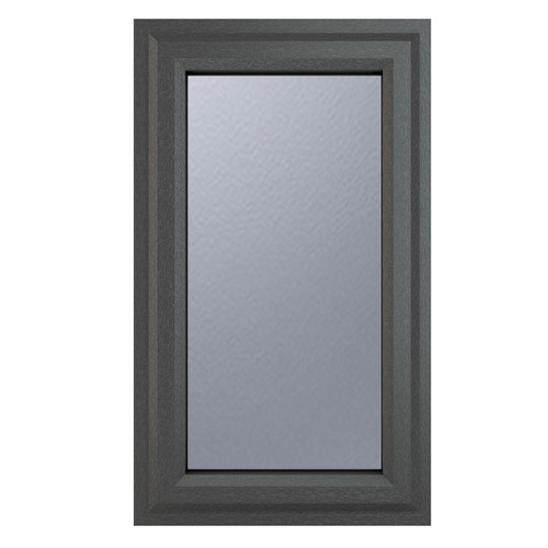 Crystal uPVC Window Grey 7016 external White Internal A Rated Left hand side hung 610mm x 1115mm Obscure Glazing