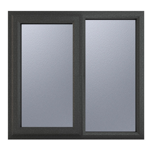 Crystal uPVC Window Grey 7016 external White Internal A Rated Left hand Side hung next to a Fixed light 1190mm x 1040mm Obscure Glazing