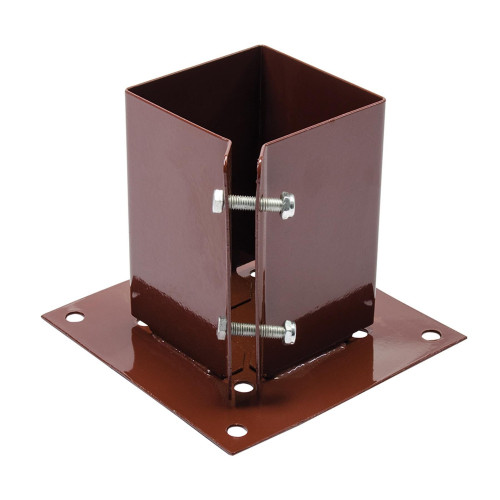 FenceMate Swift Clamp Concrete-In Post Support 3x3 E-Brown