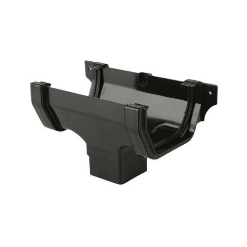 Brett Martin 114mm Square Gutter Running Outlet, Black