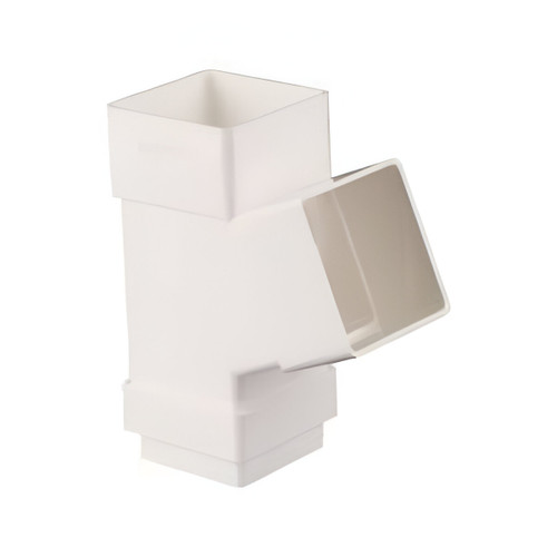 Brett Martin 65mm Square Downpipe Branch, Arctic White