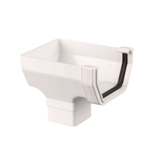 Brett Martin 114mm Square Gutter Stopend, Outlet, Arctic White
