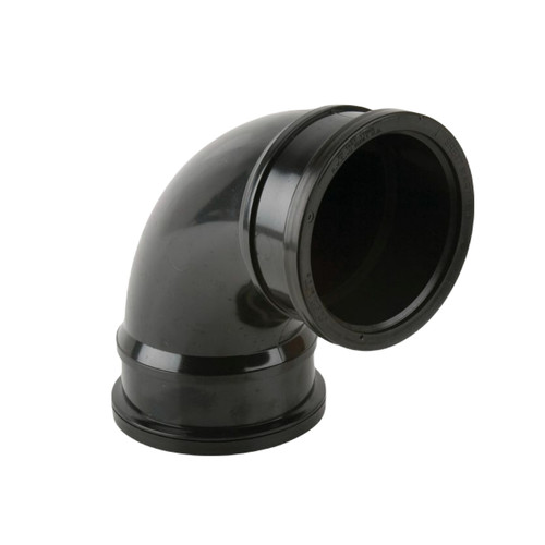 Brett Martin 110mm Soil Double Socket Bend, 92.5 Degrees, Black