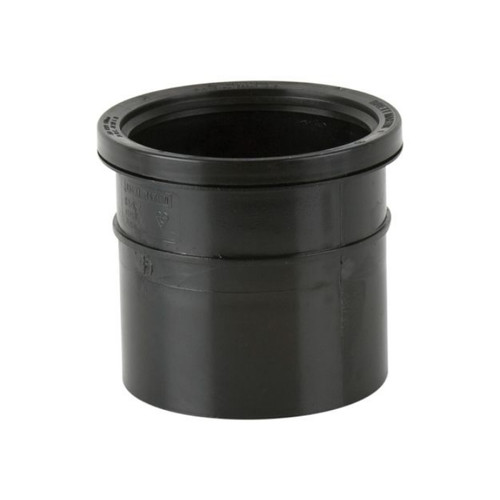 Brett Martin 110mm Soil Single Socket Pipe Coupler, Black