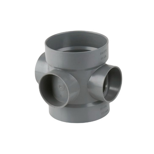 Brett Martin 110mm Soil Double Solvent Short Boss Pipe, Grey