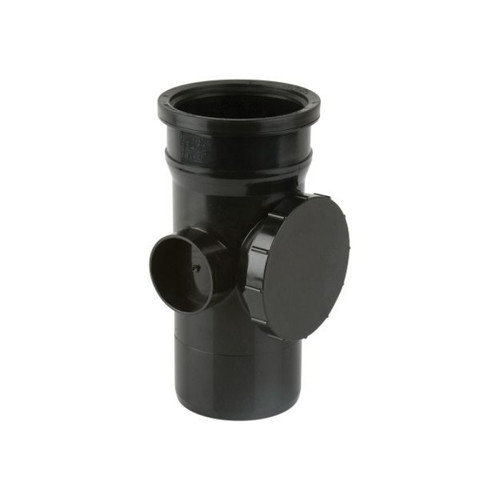 Brett Martin 110mm Soil Access Pipe, Single Socket, Black