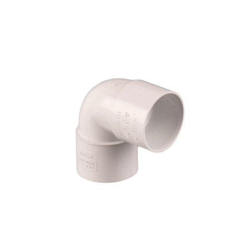 Brett Martin 32mm Solvent Mupvc Waste Knuckle Bend, 90 Degree, White