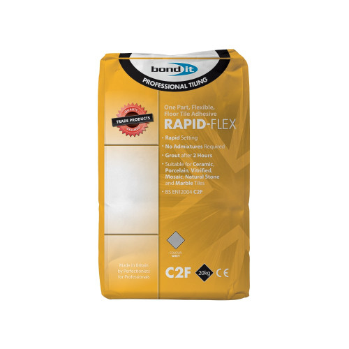 Bond It Rapid-Flex Tile Adhesive, White, 20kg